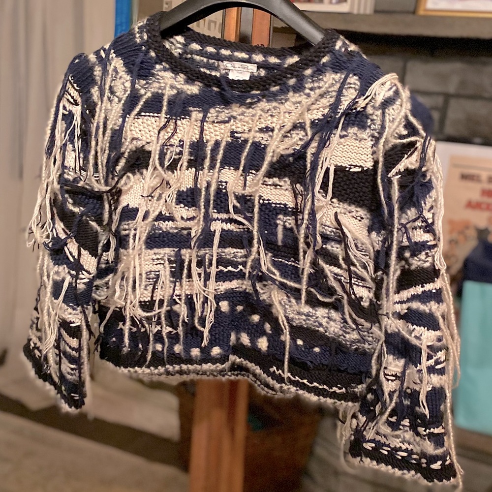 Oscar de la Renta Cropped Cashmere & Silk Sweater Vintage